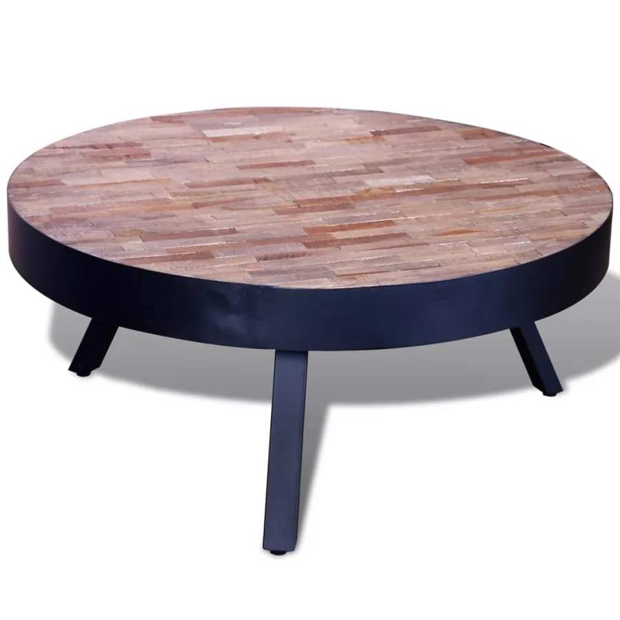 Table basse ronde Bois de teck recyclé