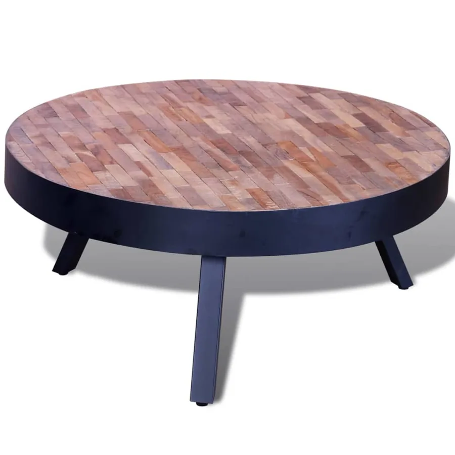 Table basse ronde Bois de teck recyclé - 2