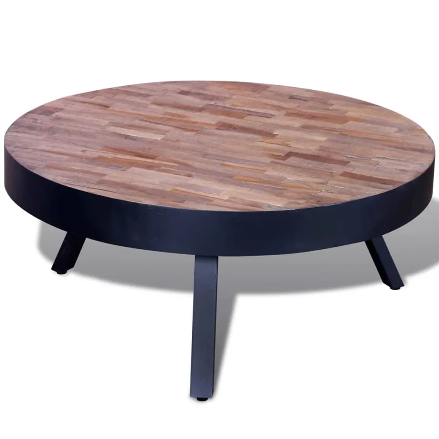 Table basse ronde Bois de teck recyclé - 3