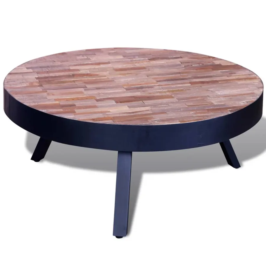 Table basse ronde Bois de teck recyclé - 4