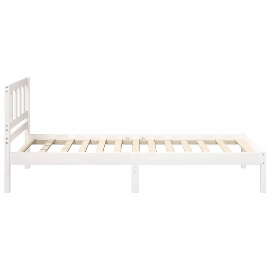 Cadre de lit avec tête de lit Blanc 75 x 190 cm Pin massif - 5