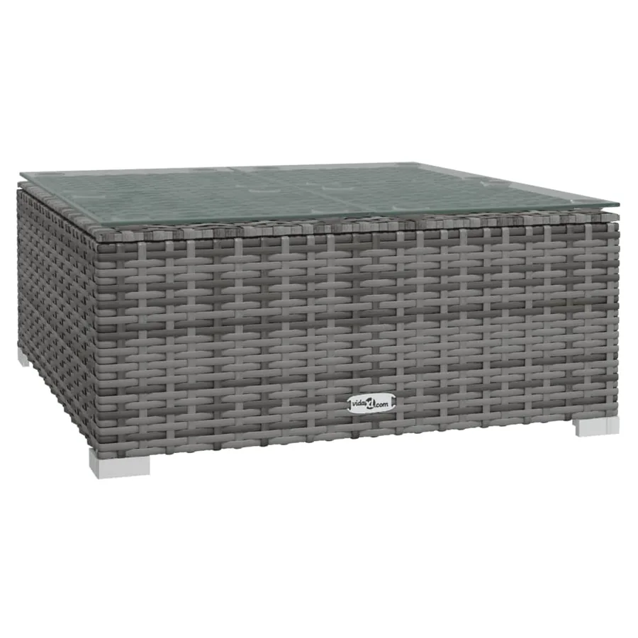 Salon de jardin 10 pcs avec coussins Résine tressée Gris - 5