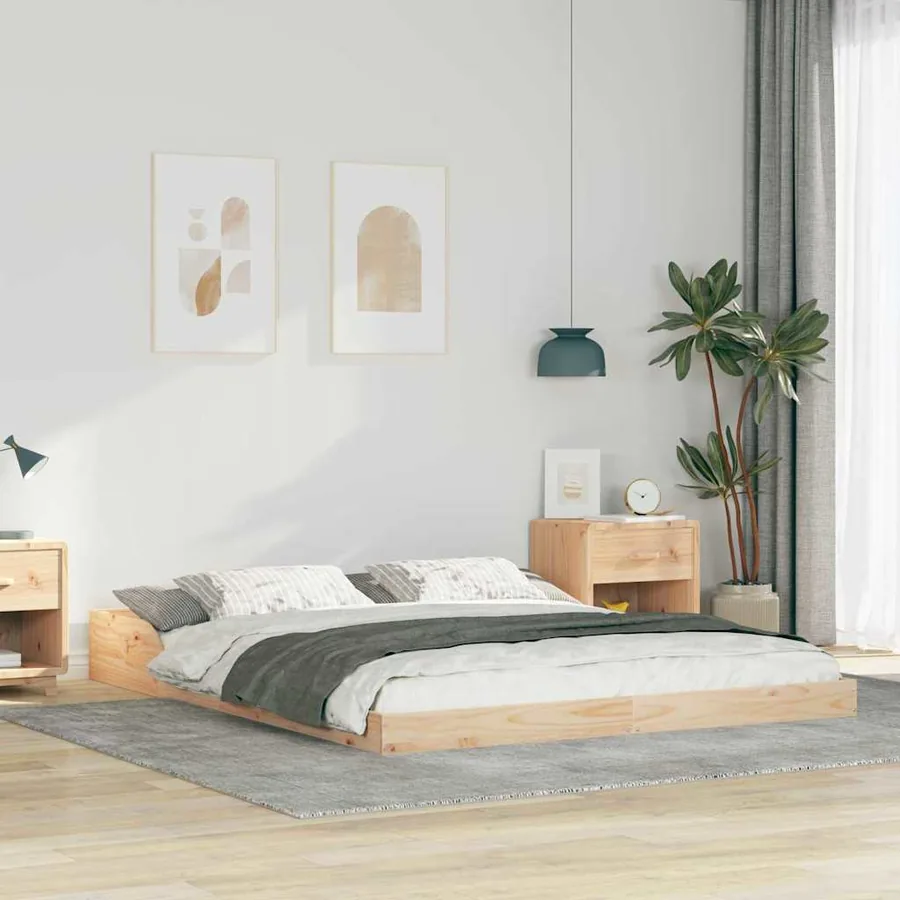 Cadre de lit Marron 150 x 200 cm Pin massif