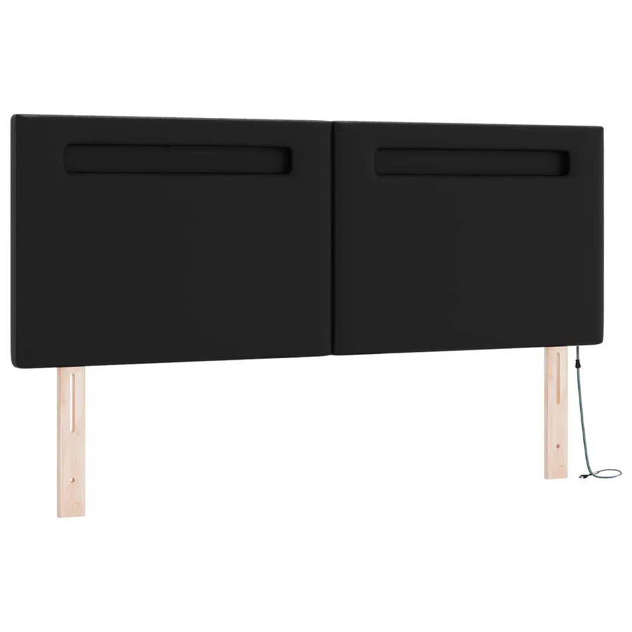 Lit à ressorts avec matelas Noir 140 x 200 cm Simili cuir - 7