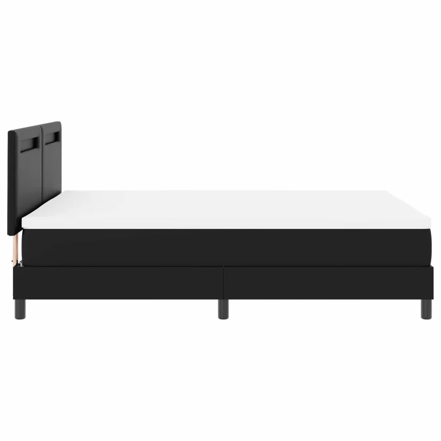 Lit à ressorts avec matelas Noir 140 x 200 cm Simili cuir - 9