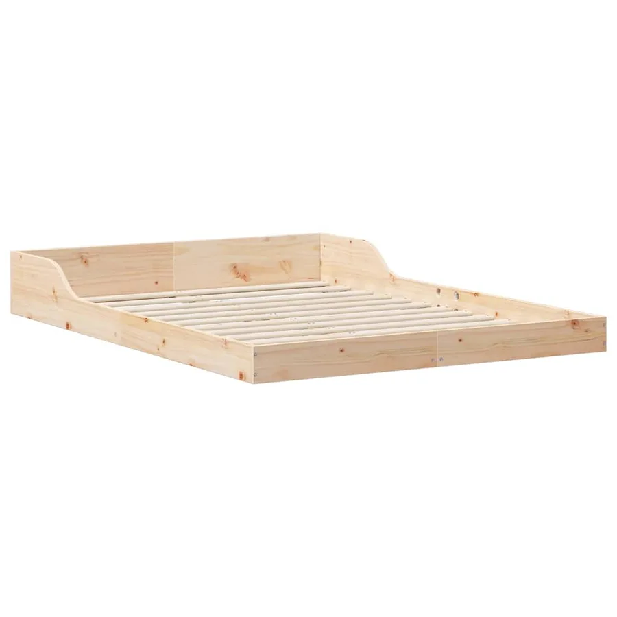 Cadre de lit Marron 140 x 190 cm Pin massif - 4