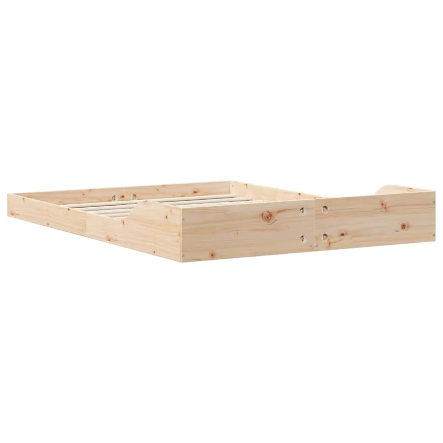 Cadre de lit Marron 140 x 190 cm Pin massif - 7
