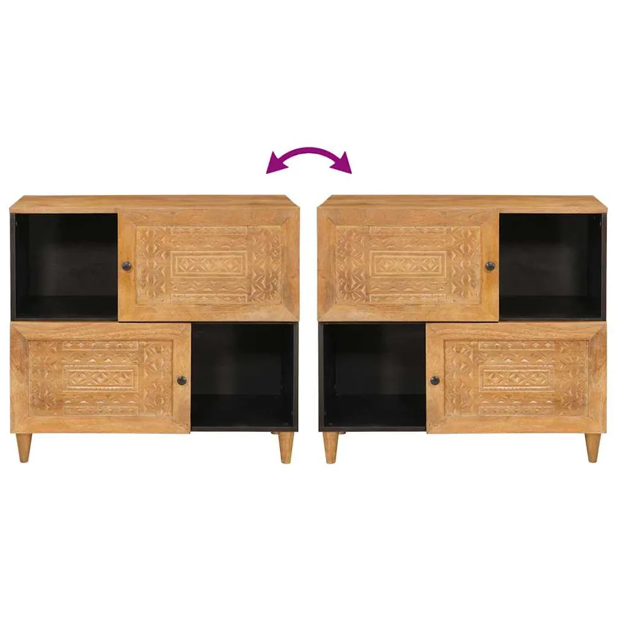 Buffet 80 x 33 x 75 cm Bois de mangue massif - 10