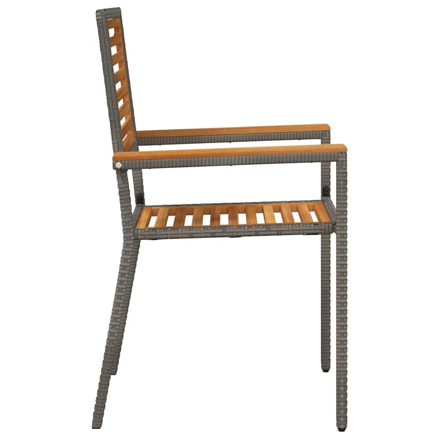 Chaises empilables de jardin 4 pcs Marron et gris - 6