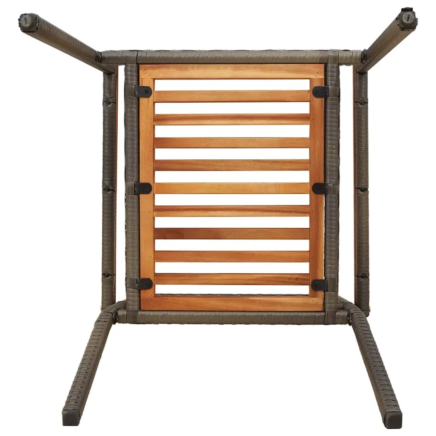 Chaises empilables de jardin 4 pcs Marron et gris - 9