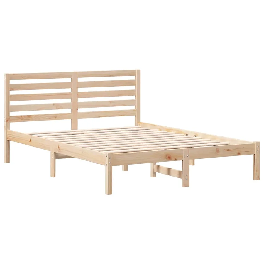 Cadre de lit avec tête de lit Marron 120 x 190 cm Pin massif - 4