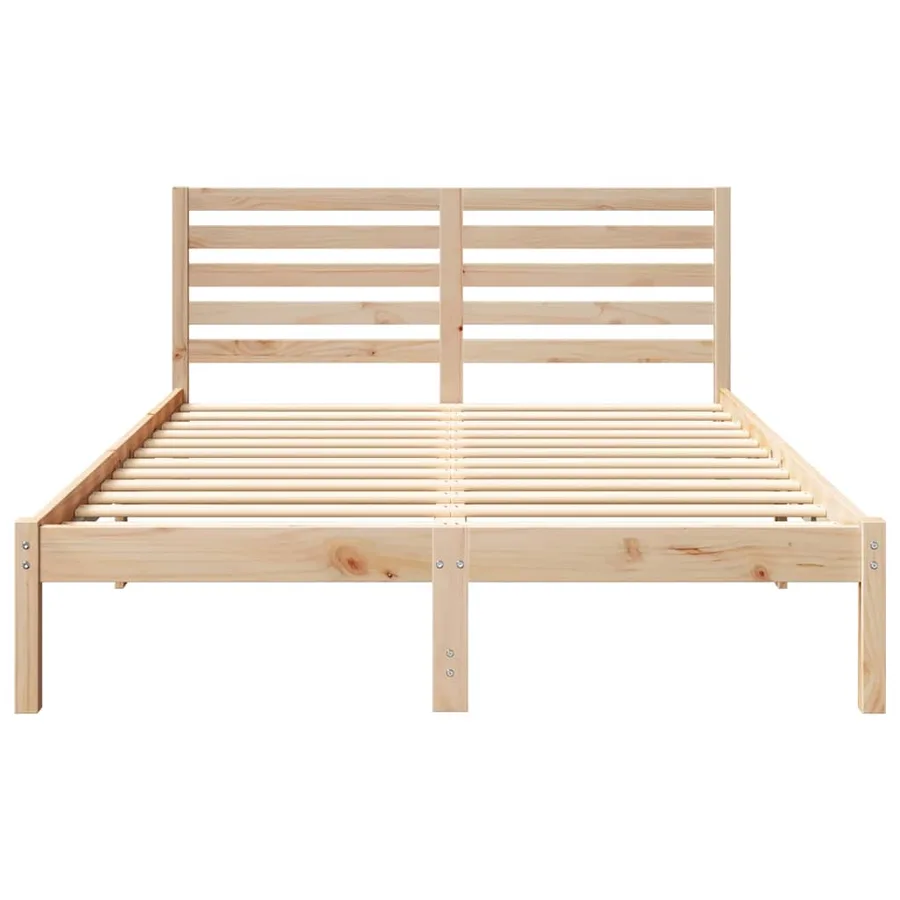 Cadre de lit avec tête de lit Marron 120 x 190 cm Pin massif - 5
