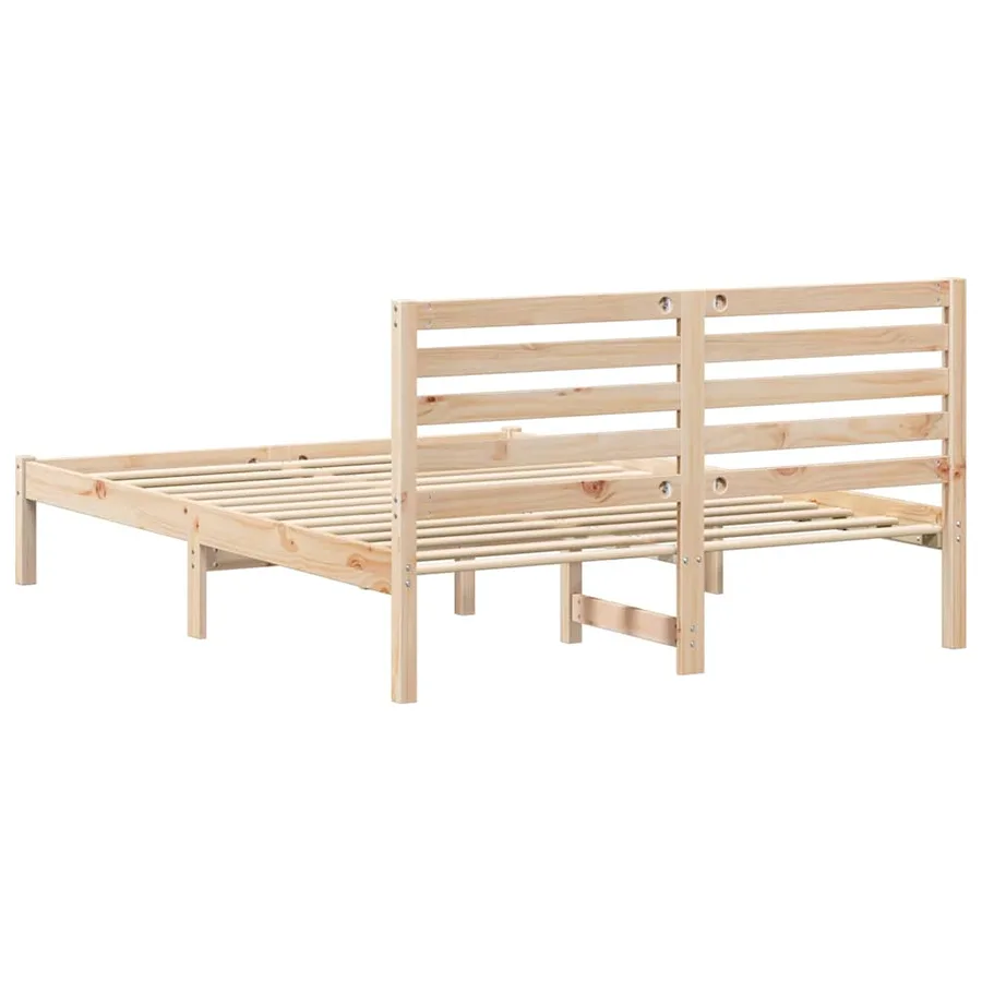 Cadre de lit avec tête de lit Marron 120 x 190 cm Pin massif - 7