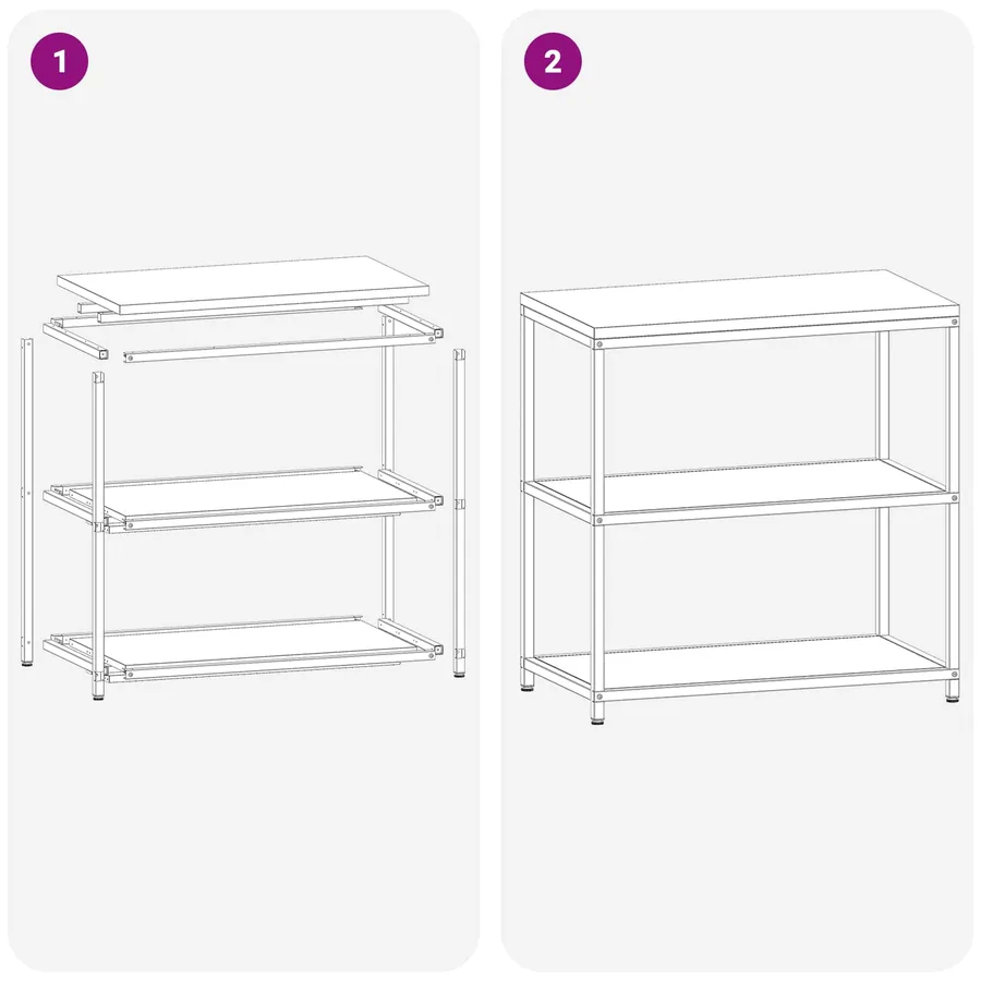 Rangement de cuisine HATTEM Blanc 90 x 50 x 92 cm Acier - 12