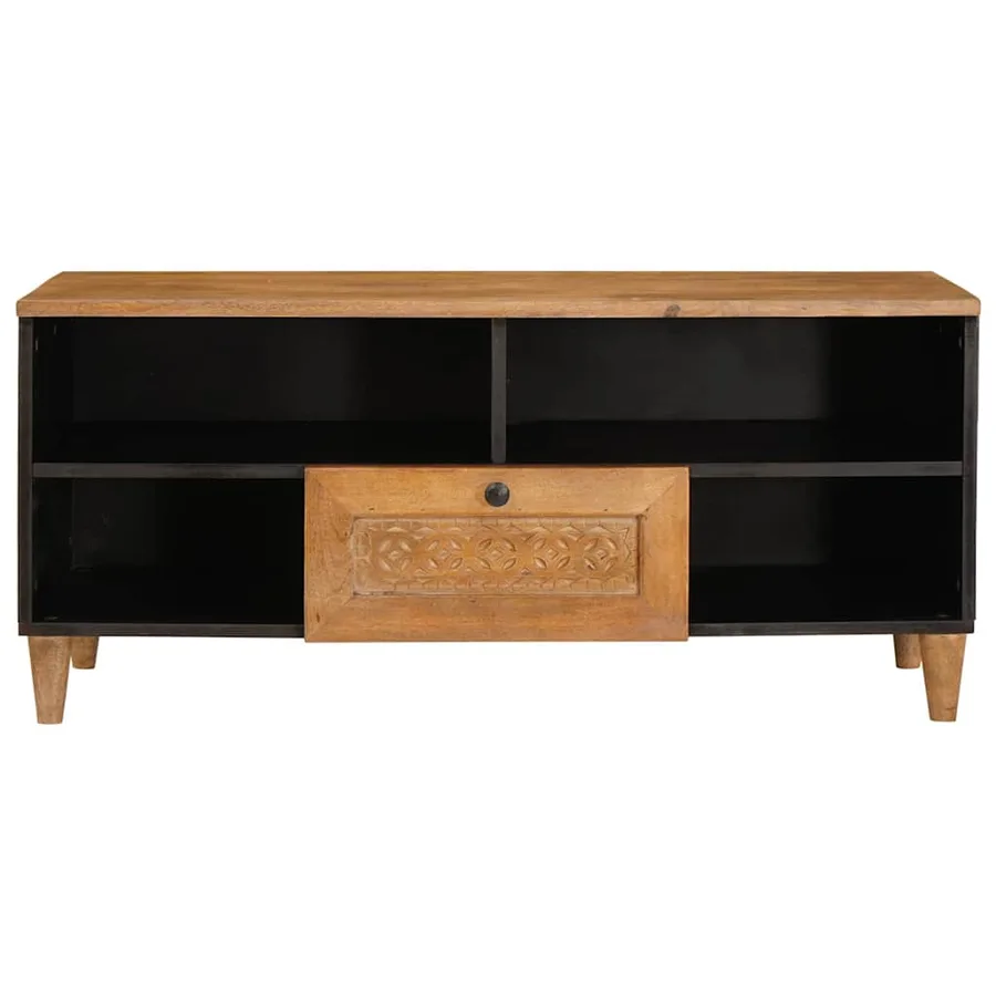 Meuble TV avec tiroir 100 x 33 x 46 cm Bois de mangue massif - 3