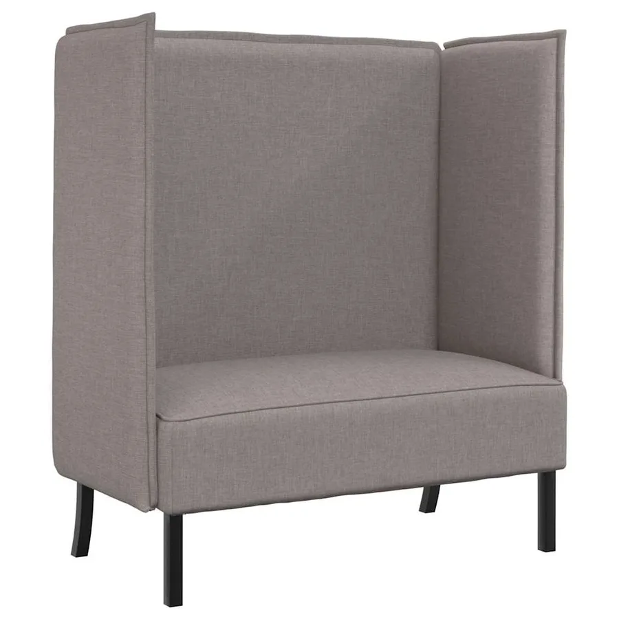 Canapé à Haut Dossier 101cm Taupe tissu - 2