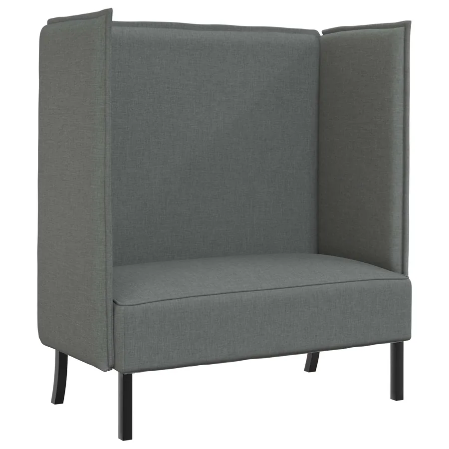 Canapé à Haut Dossier 101cm Gris foncé tissu