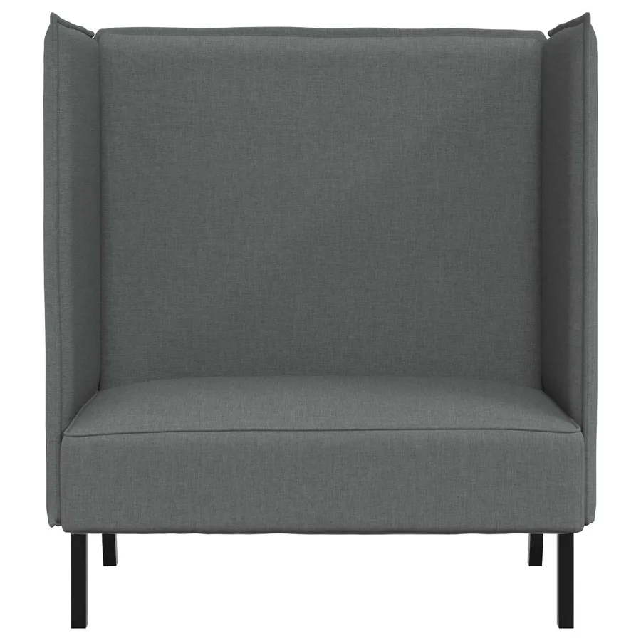 Canapé à Haut Dossier 101cm Gris foncé tissu - 2