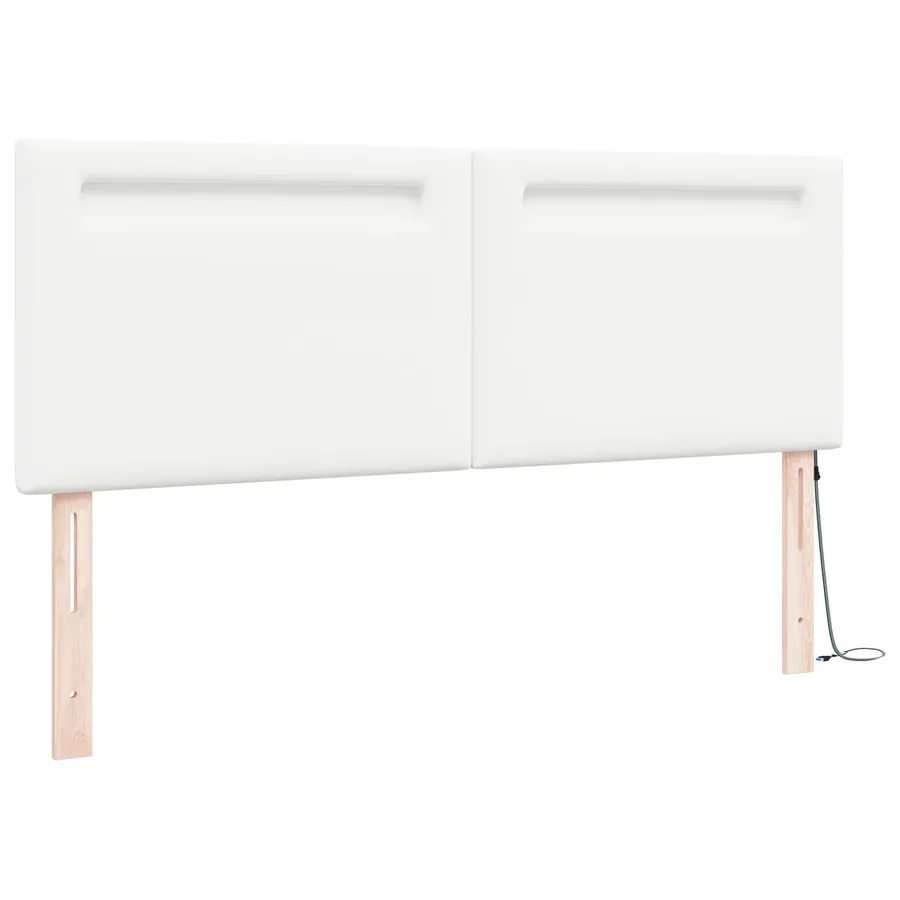 Tête de lit LED Blanc 160 cm Cuir synthétique - 4