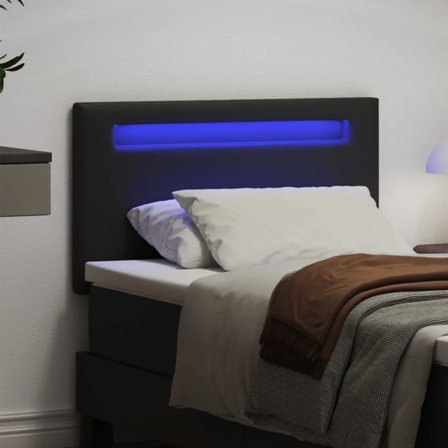 Tête de lit LED Noir 100 cm Cuir synthétique - 3
