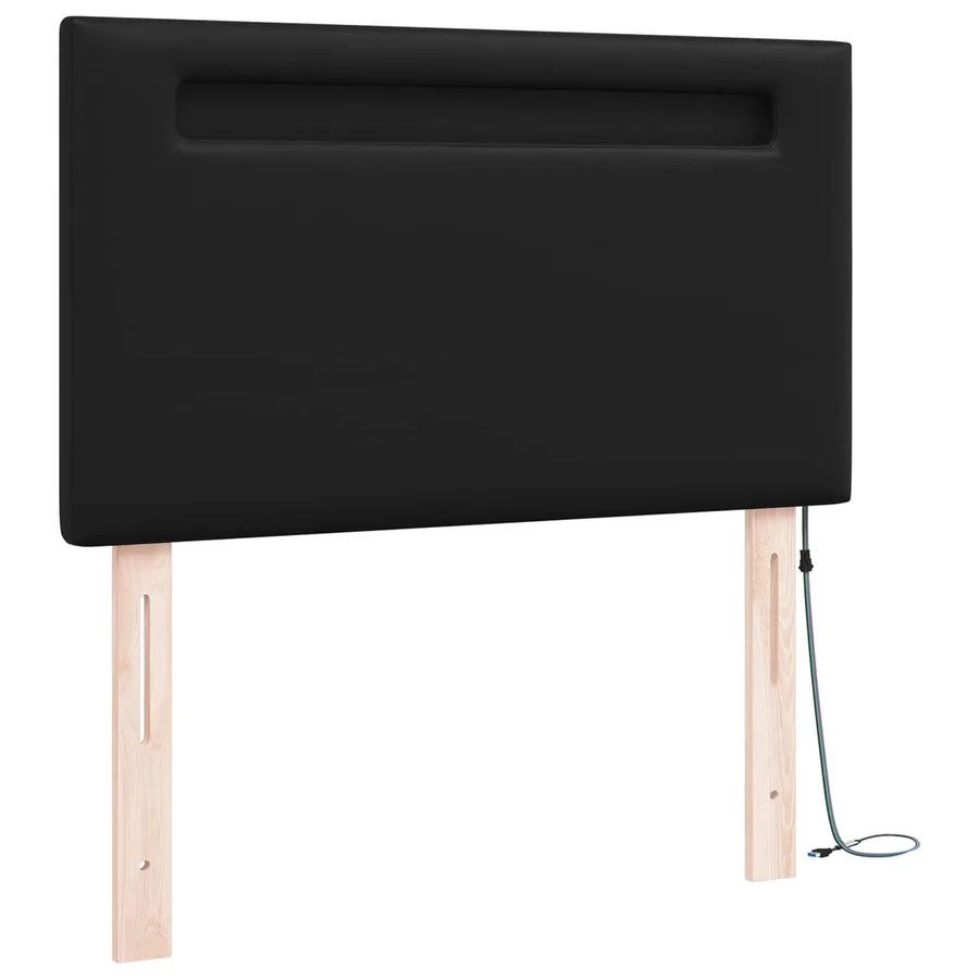 Tête de lit LED Noir 100 cm Cuir synthétique - 4