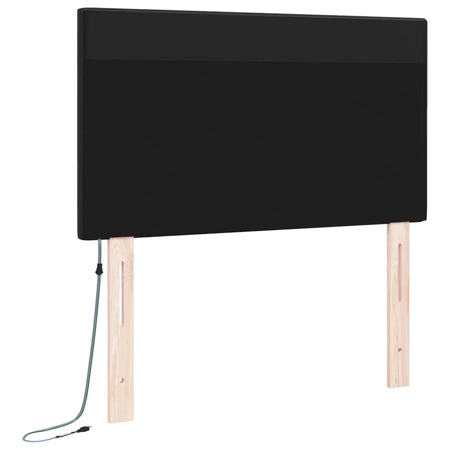 Tête de lit LED Noir 100 cm Cuir synthétique - 7