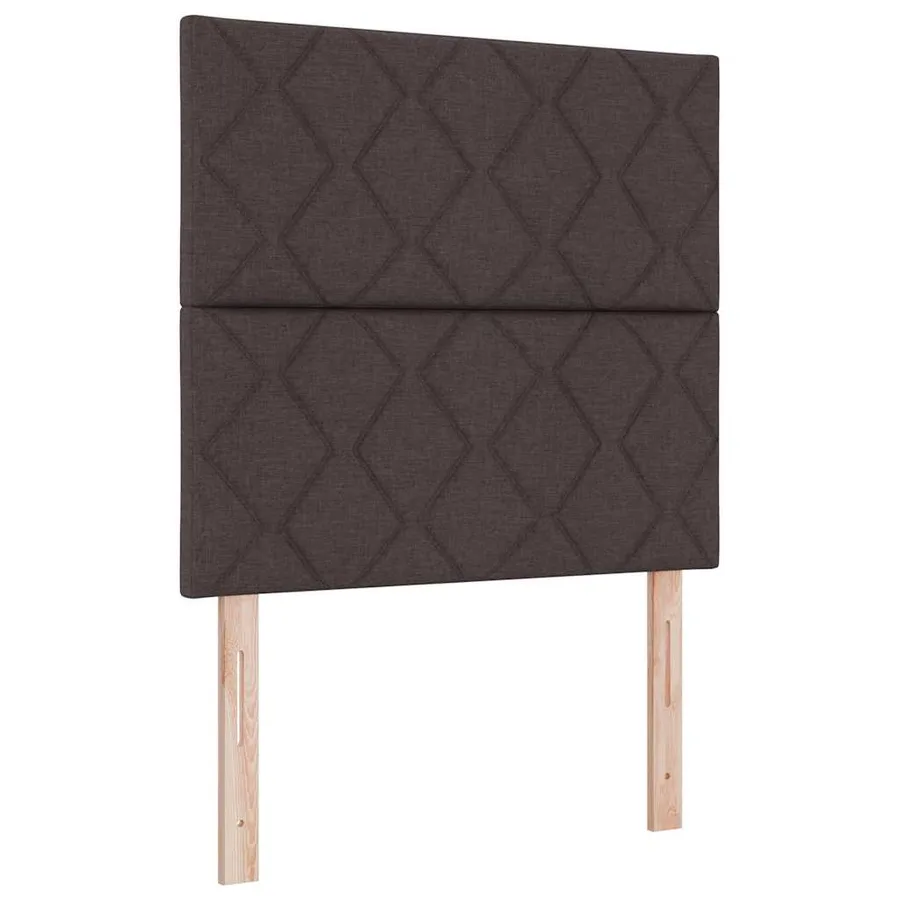 Lit à ressorts avec coussin Marron foncé 200 x 100 cm tissu - 6