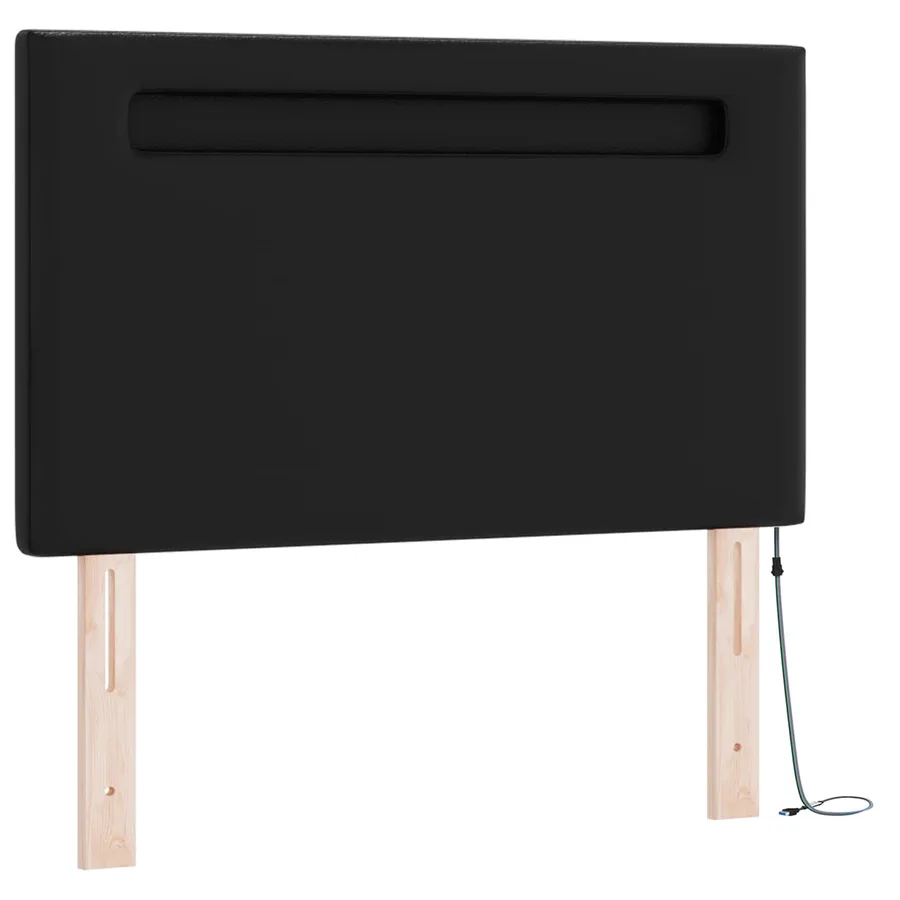 Lit à ressorts avec matelas Noir 120 x 200 cm Simili cuir - 7