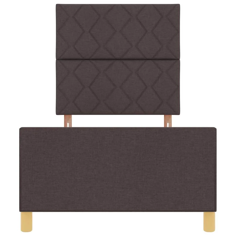 Cadre de lit avec tête de lit Marron foncé 100 x 200 cm tissu - 6