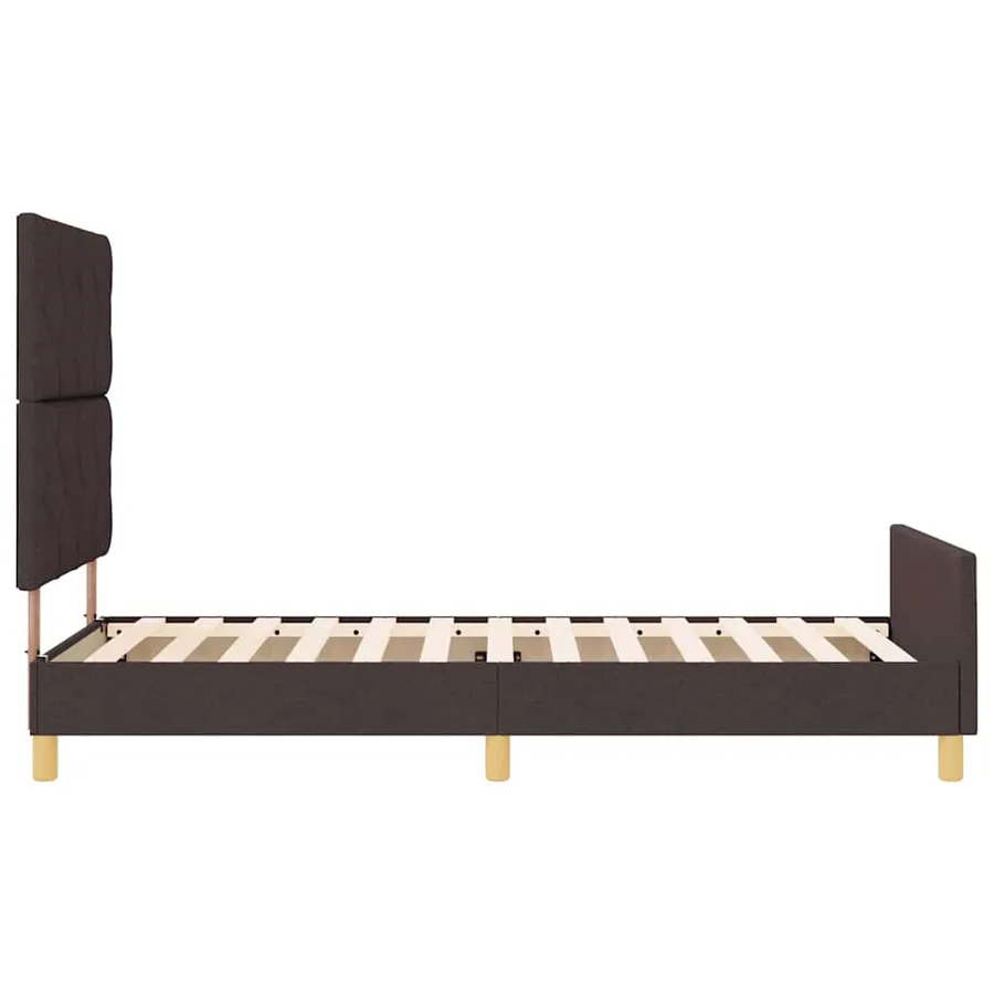 Cadre de lit avec tête de lit Marron foncé 100 x 200 cm tissu - 7