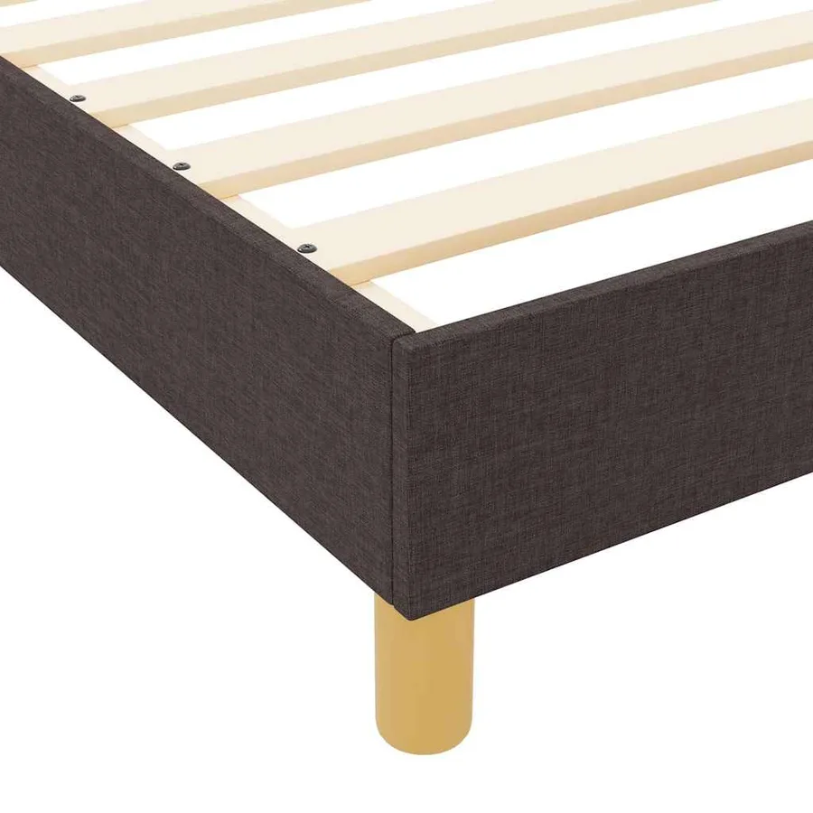 Cadre de lit avec tête de lit Marron foncé 100 x 200 cm tissu - 8