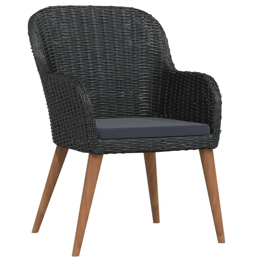Ensemble à manger de jardin avec coussins 9 pcs noir - 3