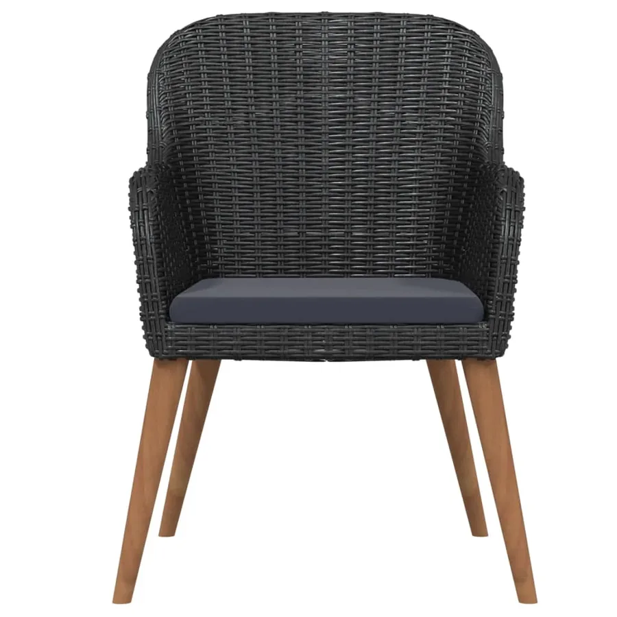 Ensemble à manger de jardin avec coussins 9 pcs noir - 4