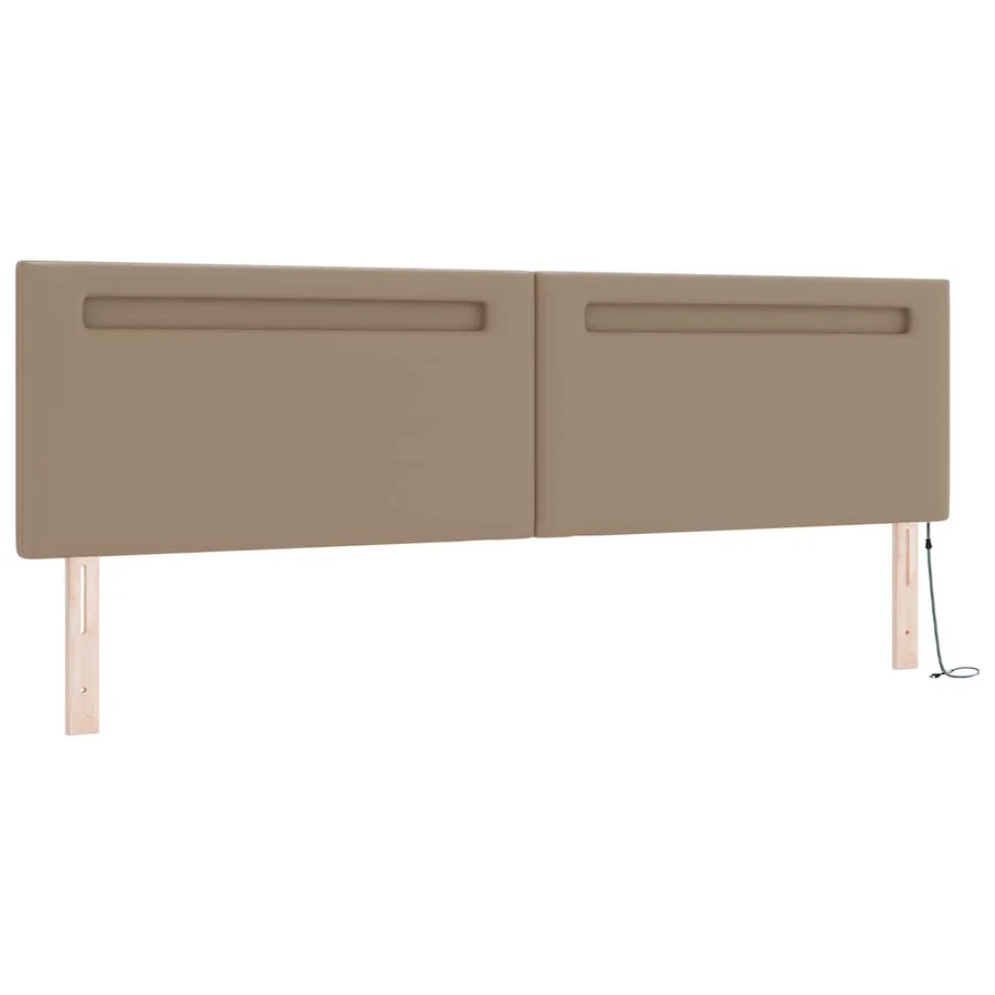 Lit à ressorts avec matelas Cappuccino 200 x 200 cm Simili cuir - 7