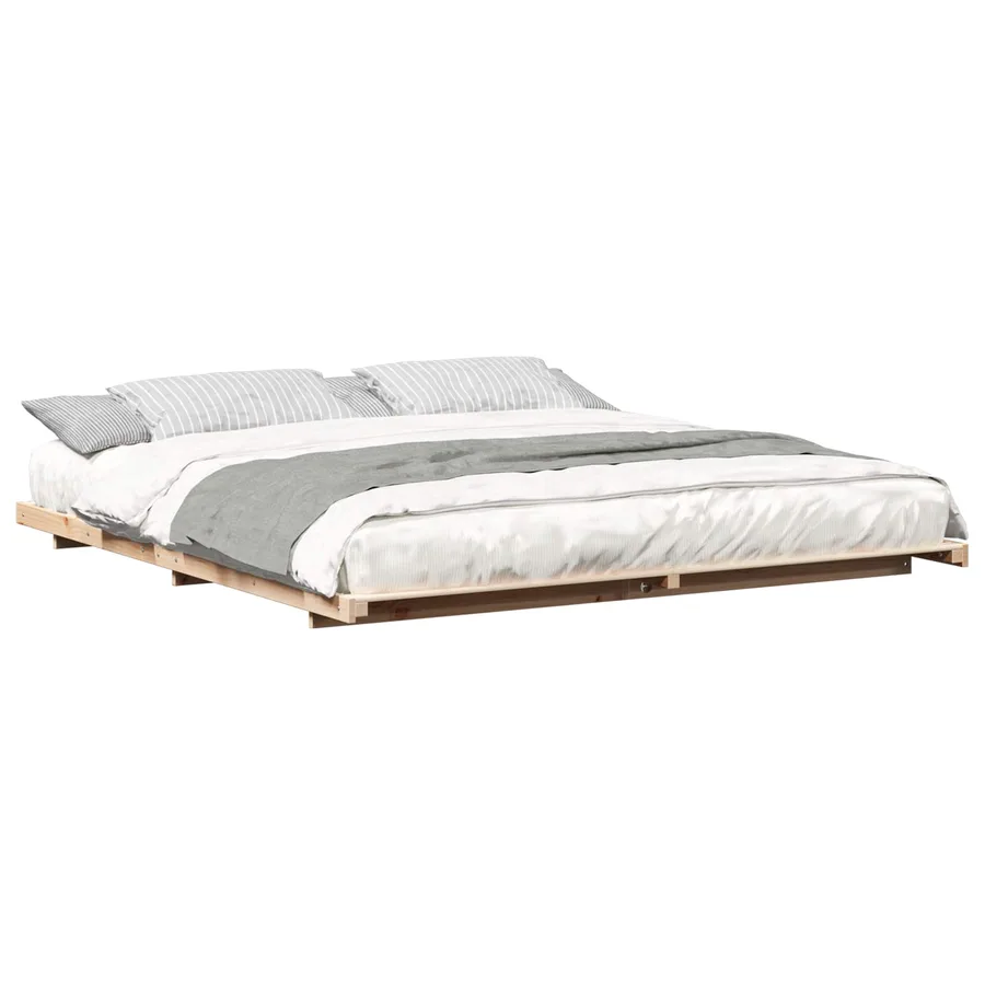 Cadre de lit Marron 200 x 210 cm Pin massif - 2