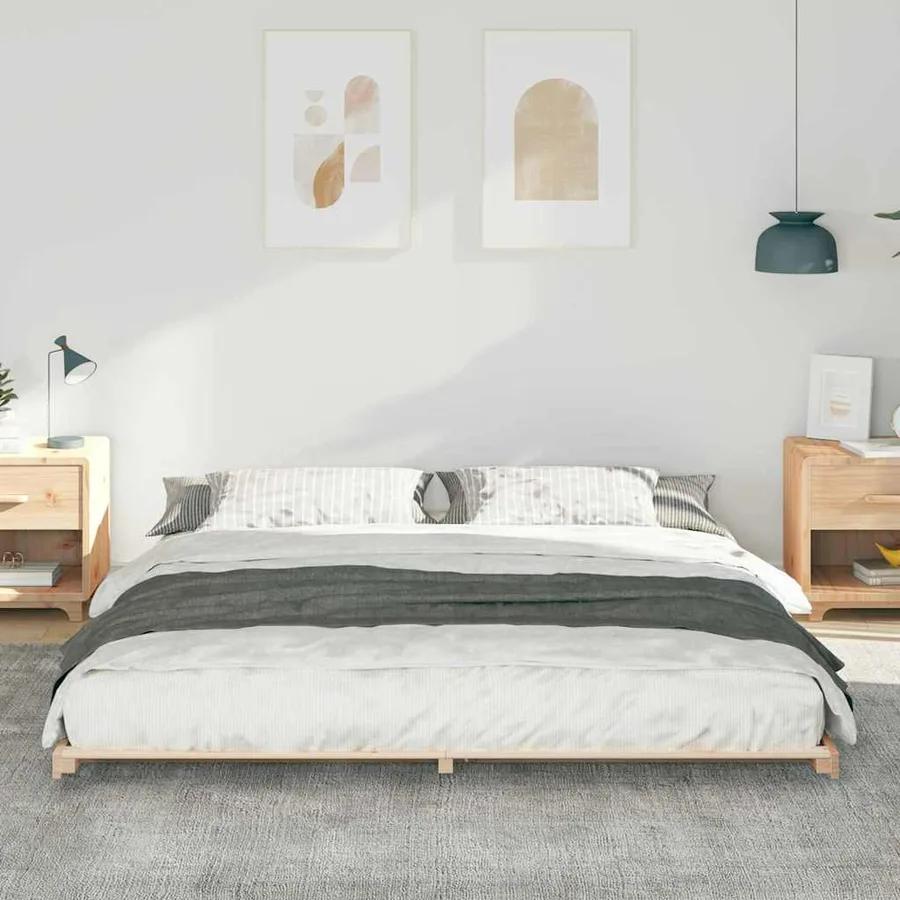 Cadre de lit Marron 200 x 210 cm Pin massif - 3