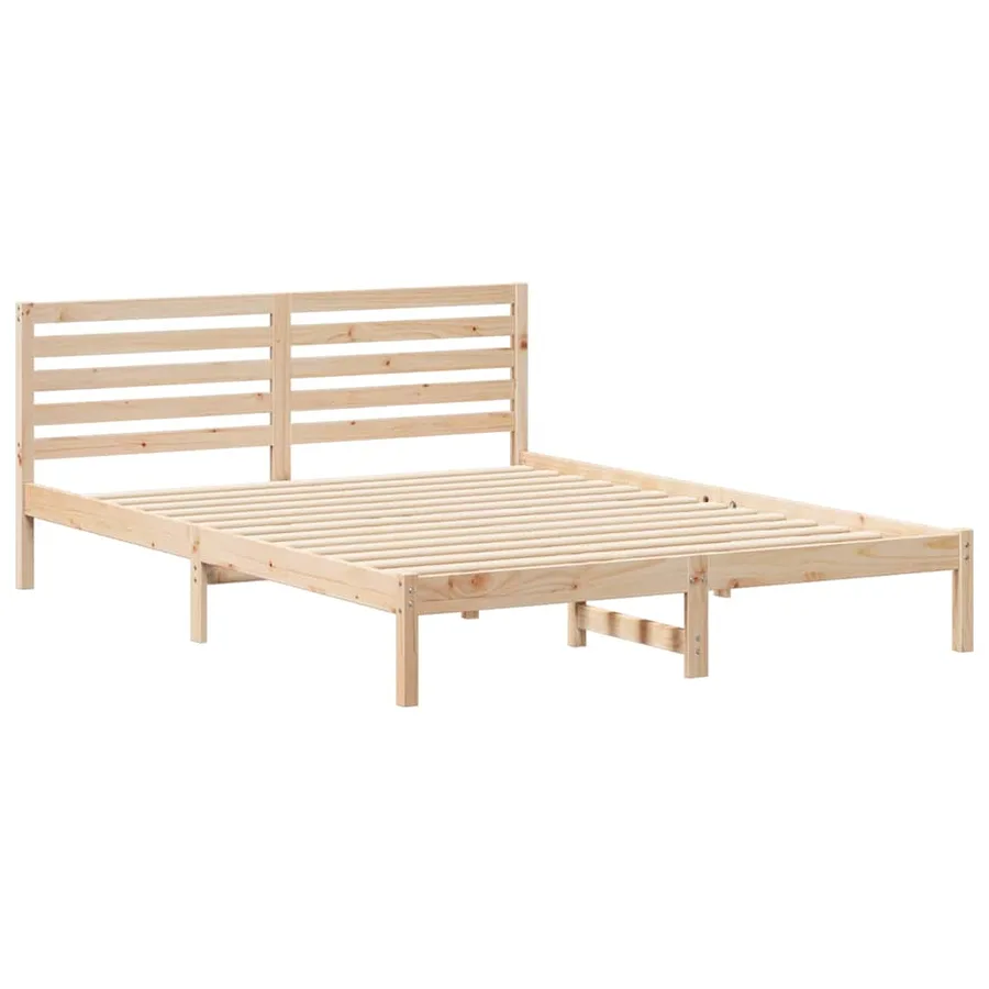 Cadre de lit avec tête de lit Marron 160 x 220 cm Pin massif - 4
