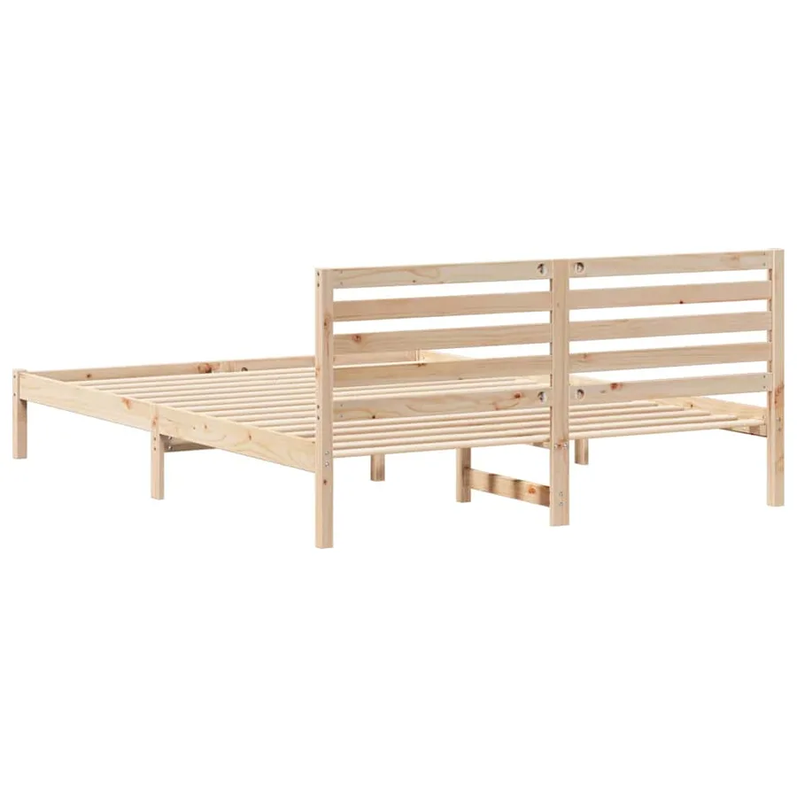 Cadre de lit avec tête de lit Marron 160 x 220 cm Pin massif - 7