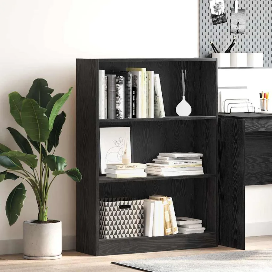 Étagère Chêne noir 80 x 24 x 109 cm Bois d'ingénierie