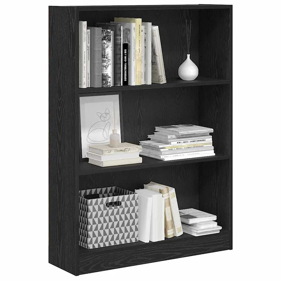 Étagère Chêne noir 80 x 24 x 109 cm Bois d'ingénierie - 3