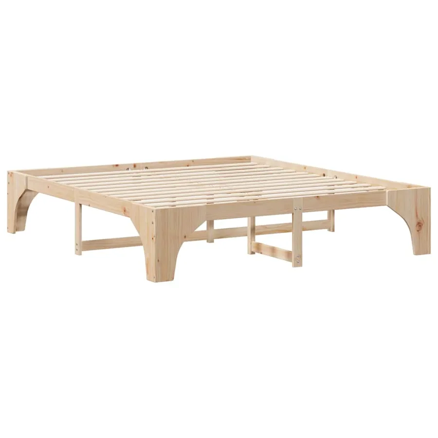 Cadre de lit Marron 200 x 200 cm Pin massif - 4