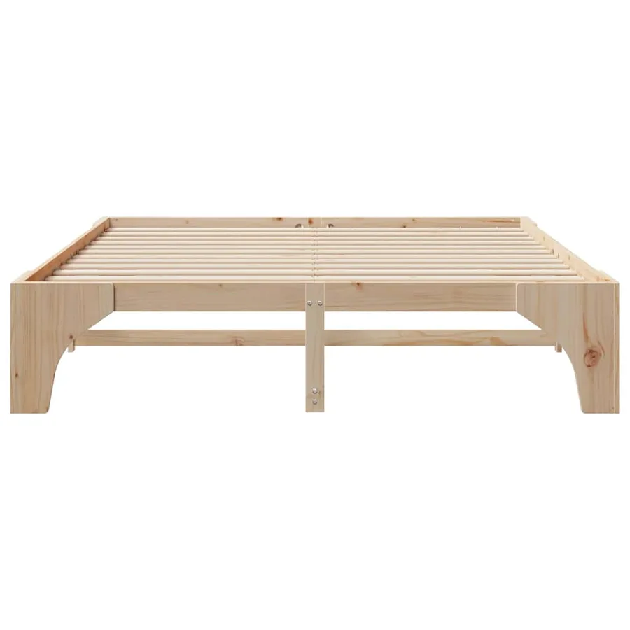 Cadre de lit Marron 200 x 200 cm Pin massif - 5