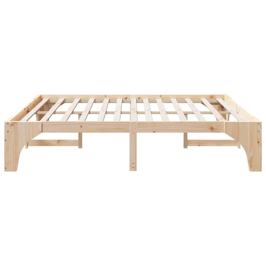 Cadre de lit Marron 200 x 200 cm Pin massif - 6