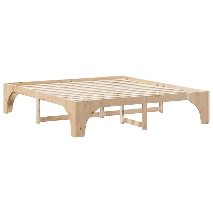 Cadre de lit Marron 200 x 200 cm Pin massif - 7