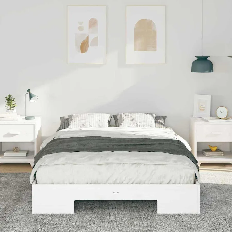 Cadre de lit Blanc 140 x 190 cm - 3