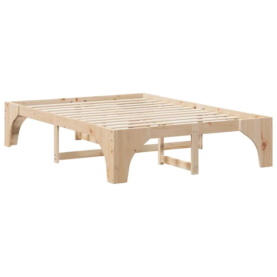 Cadre de lit Marron 150 x 200 cm Pin massif - 4