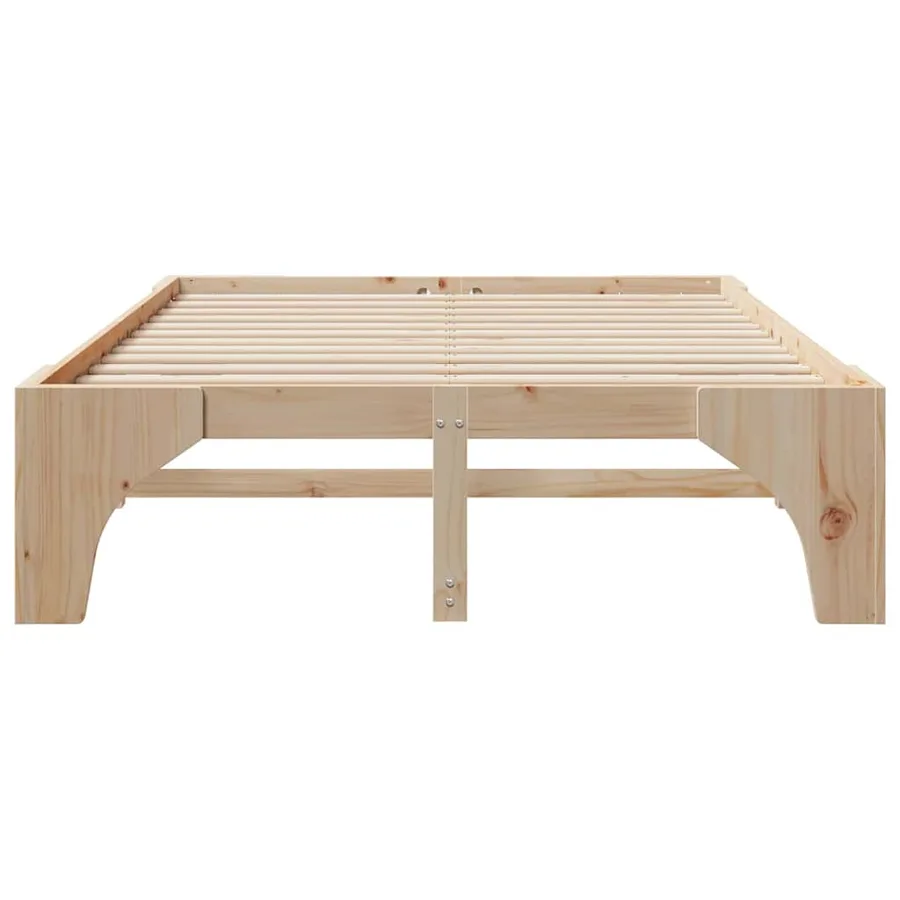 Cadre de lit Marron 150 x 200 cm Pin massif - 5