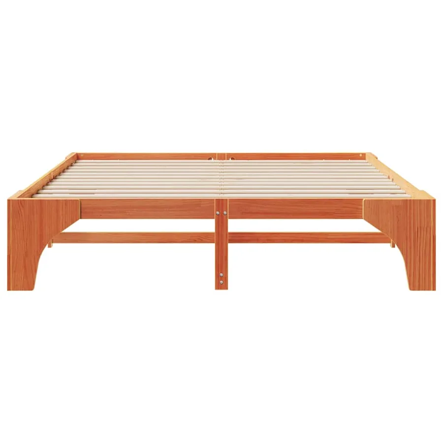Cadre de lit Marron 200 x 200 cm Pin massif - 5