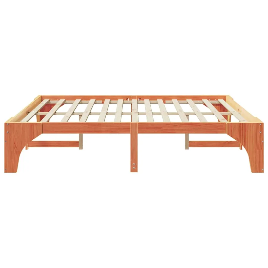 Cadre de lit Marron 200 x 200 cm Pin massif - 6