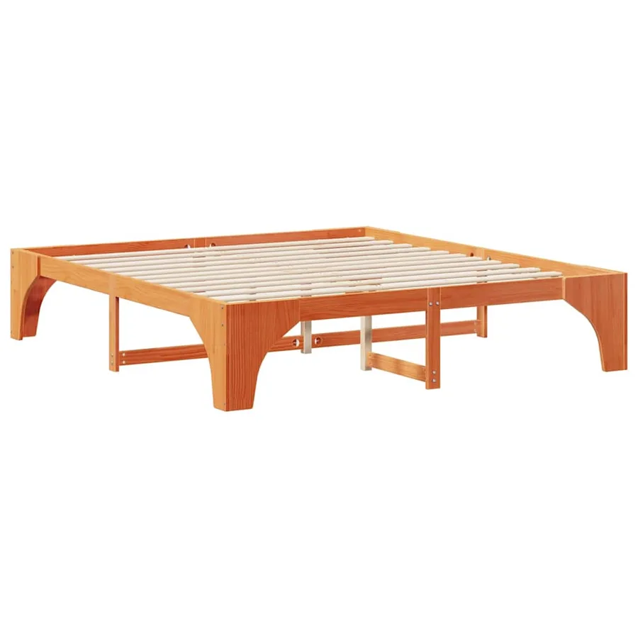 Cadre de lit Marron 200 x 200 cm Pin massif - 7